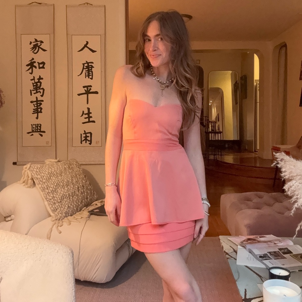 BCBGeneration Strapless Peach Dress